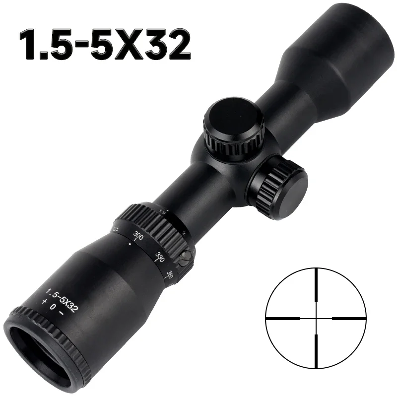 Crossbow Scope Sight - Mira telescópica corta para ballesta 1.5-5X32