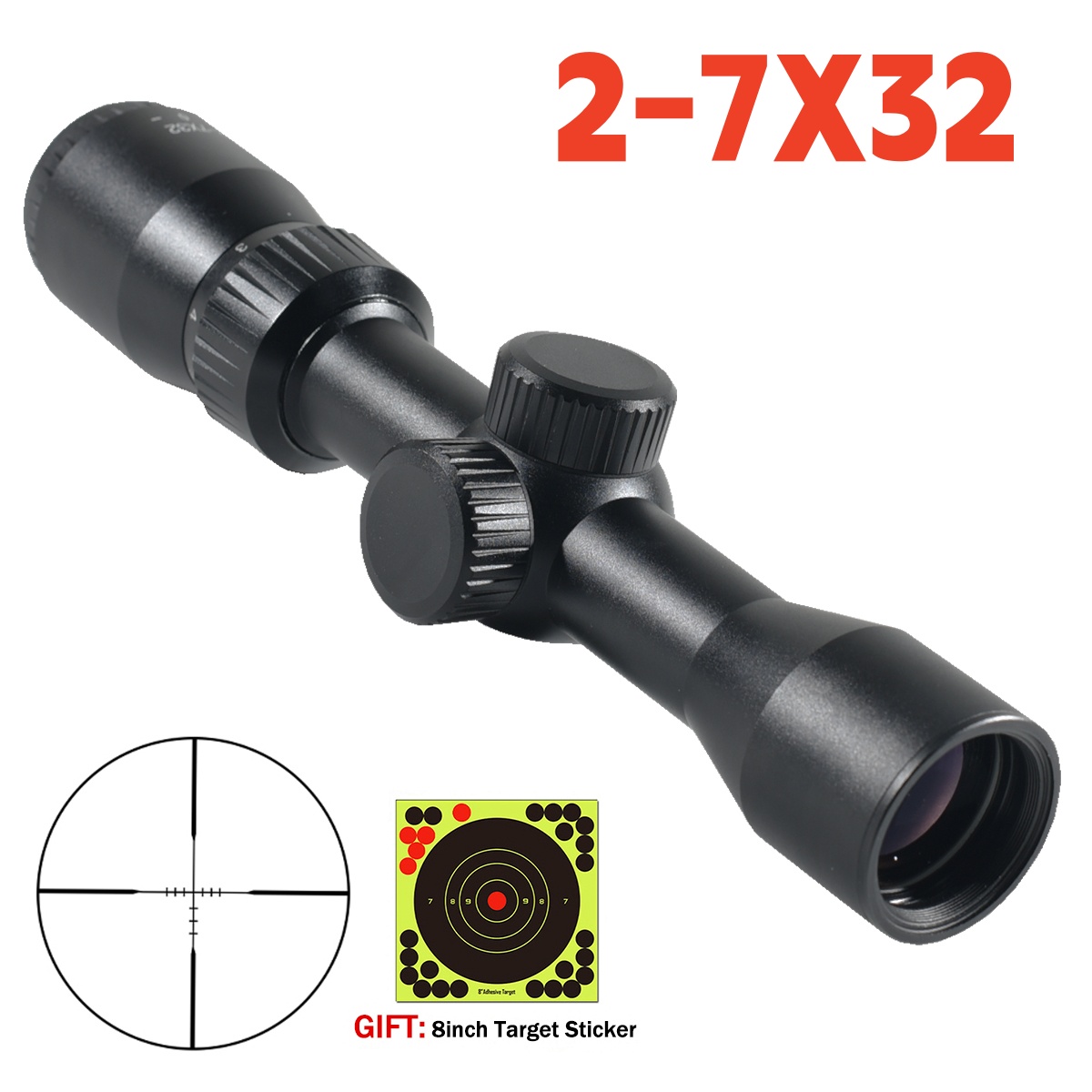 Crossbow Scope Sight - Mira Telescópica Táctica para Caza 2-7x32