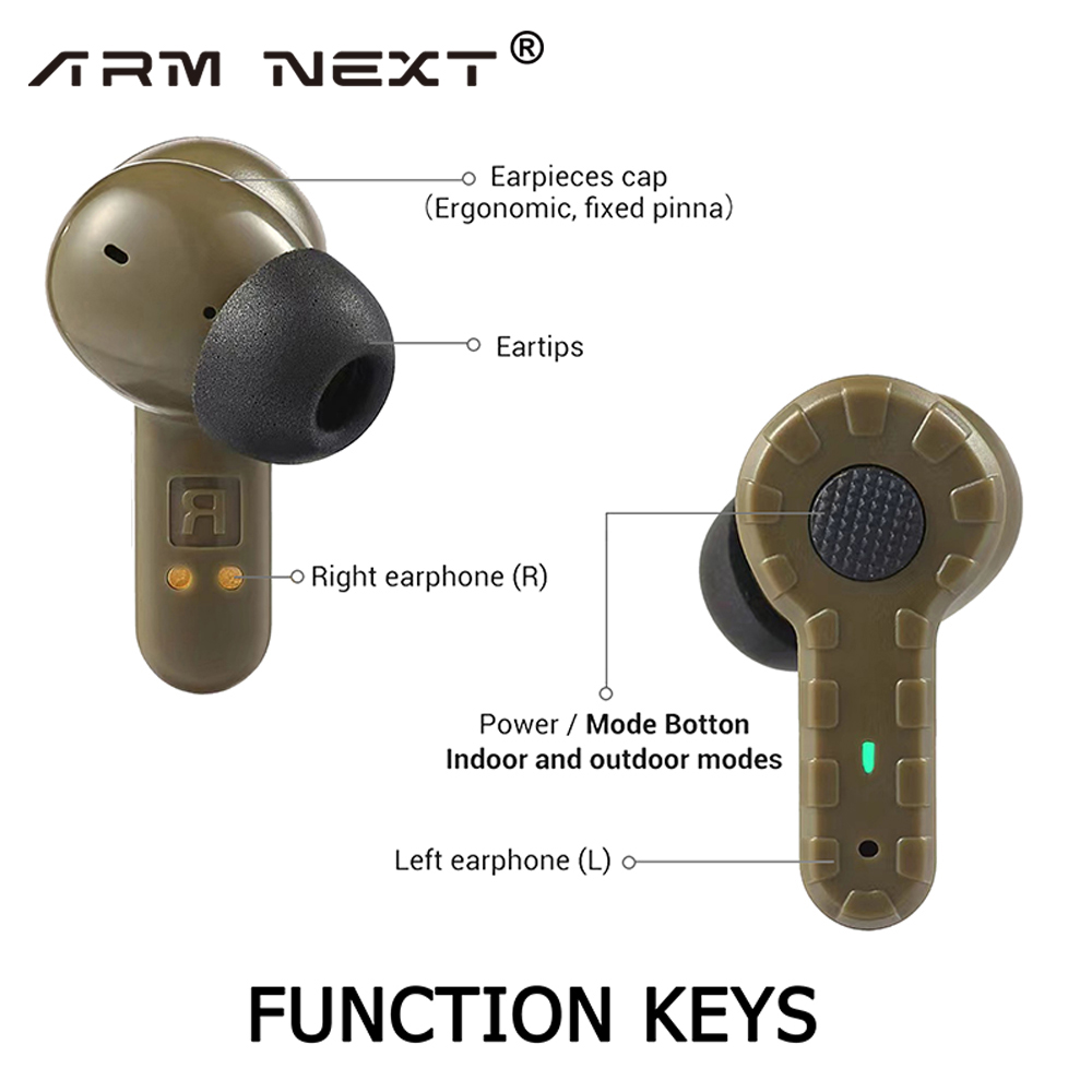 Shooting Ear Muff - Auriculares tácticos ARM NEXT, tapones para