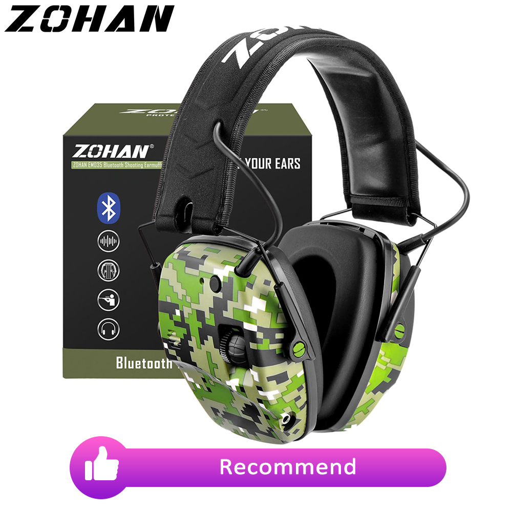 Shooting Ear Muff - ZOHAN-orejeras electrónicas con Bluetooth 5,0, protección