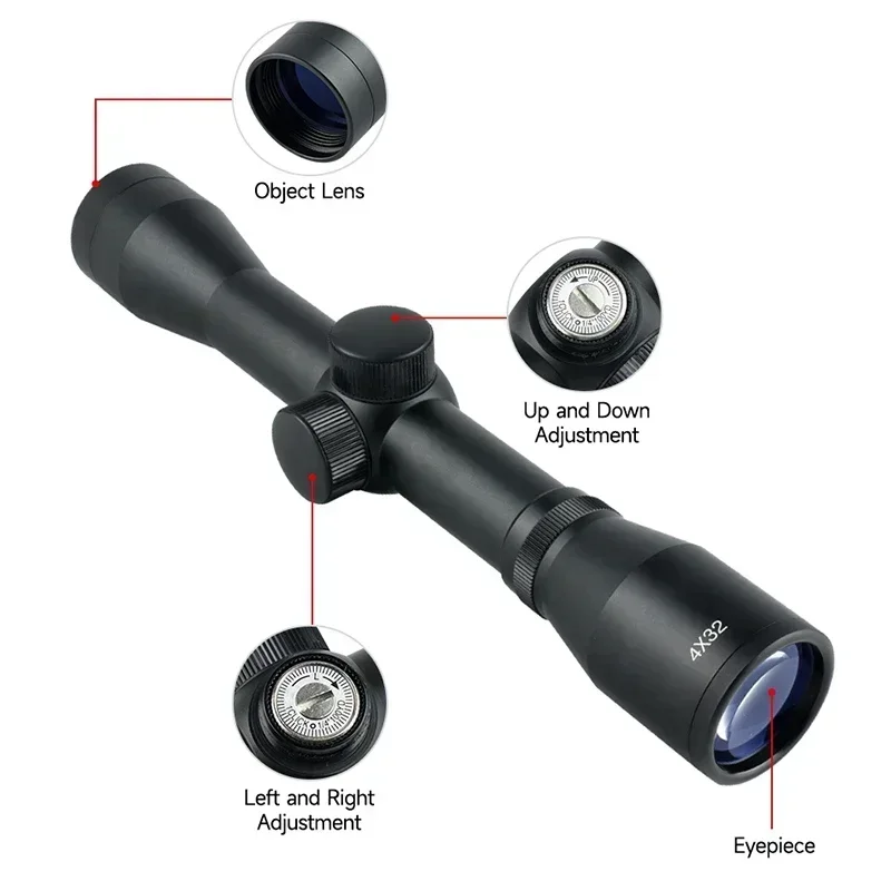 Mira telescópica táctica 4x32  - Crossbow Scope Sight reseña y precio