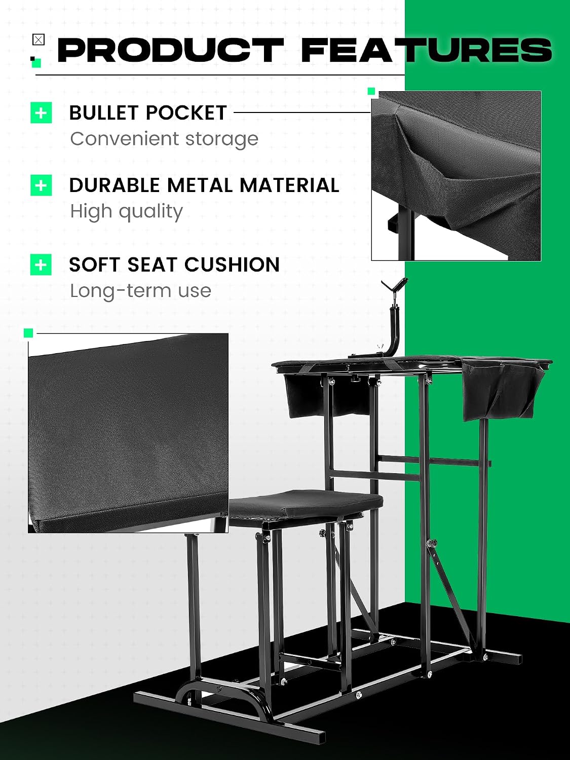 Banco de tiro plegable con asi - Outdoor Hunting Table reseña y precio