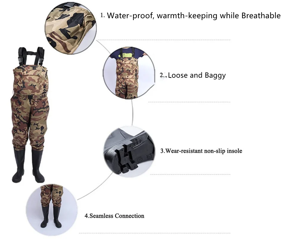 Pantalones de pesca de camufla - Outdoor Hunting Overalls reseña y precio